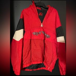 Vintage Starter Detroit red Wings Puffer Pull Over Jacket Size Large